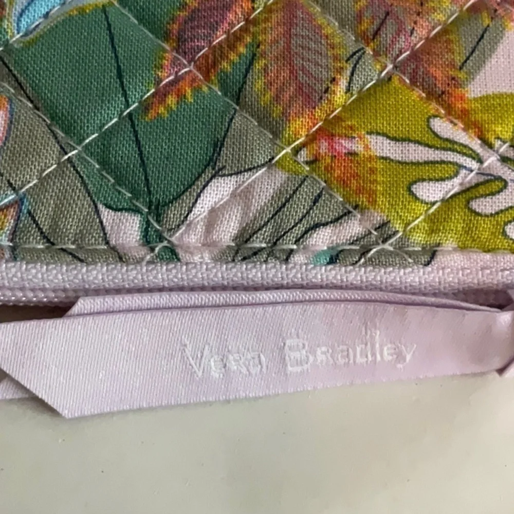 Vera Bradley Purple and Green Floral Wallet ID Case - Picture 3 of 6